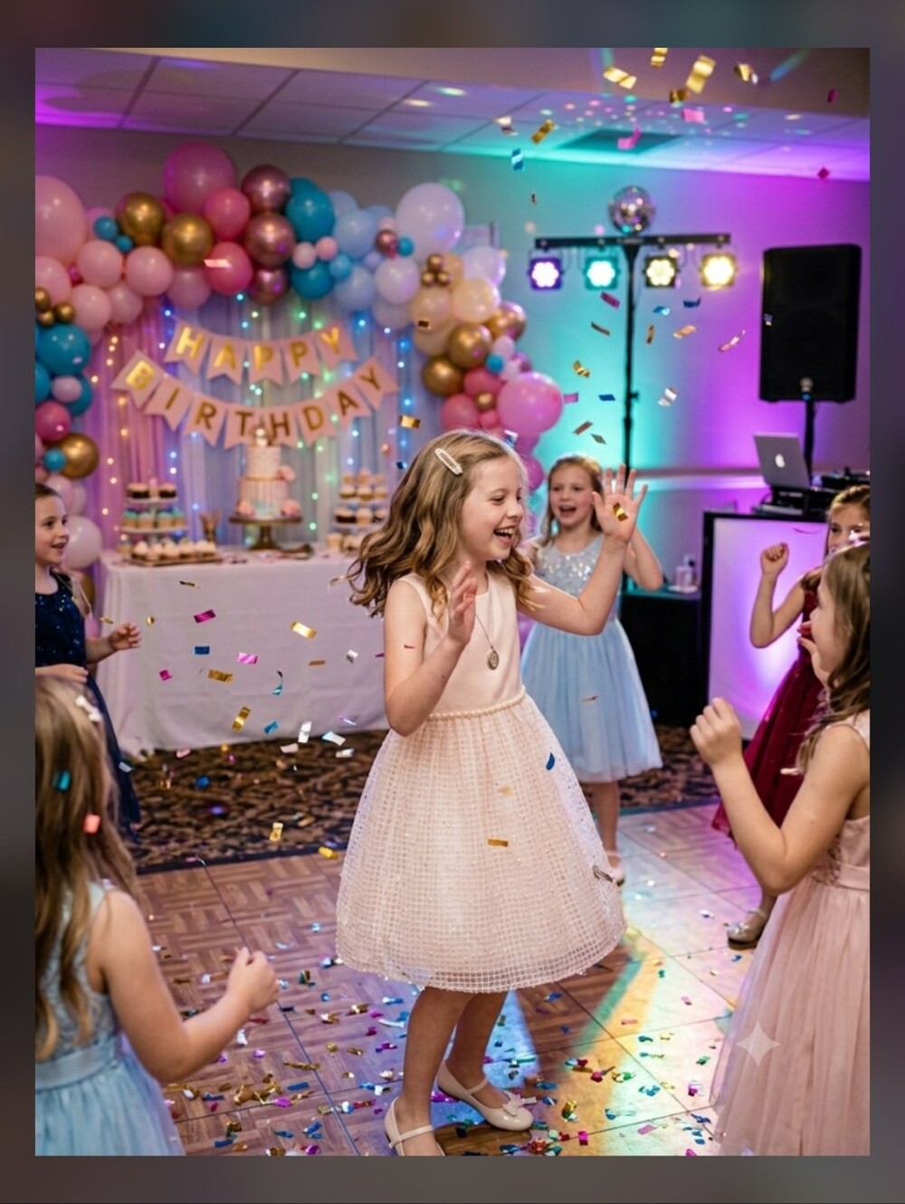 Couture Princess Birthday Party Dress - Blush Pink & Textured Detail
